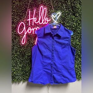 Mojo blue button up tank top